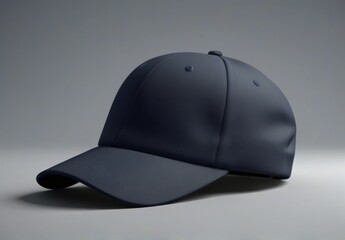 Fototapeta premium Mockup, Stylish Navy Blue Baseball Cap Mockup Design for Branding and Promotion, Clean Minimalist Style, Perfect for Summer Wear