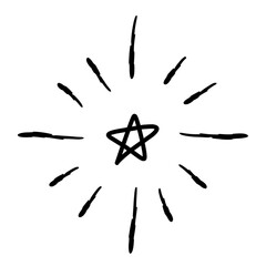 Blinking star vector splash element icon. Star twinkle sparks shining hand drawn icon