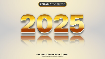 Premium 2025 gold editable text effect