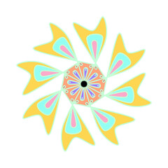 Doodle inspired by candy and clothesline abstract ornament illustration hand draw decoration that can be used for mandala, sticker, kids book, scrapbook, icon, etc. with aesthetic colorful color
