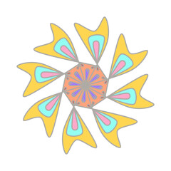 Doodle inspired by candy and clothesline abstract ornament illustration hand draw decoration that can be used for mandala, sticker, kids book, scrapbook, icon, etc. with aesthetic colorful color