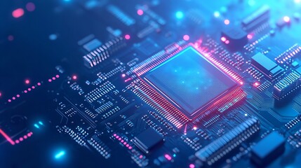  Abstract AI Circuit Board Background. Technology Connected Bits