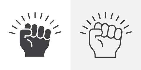 Empowerment icon vector set. Black and white.