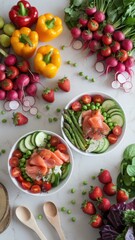 Colorful Fresh Vegetables and Fruits on Display
