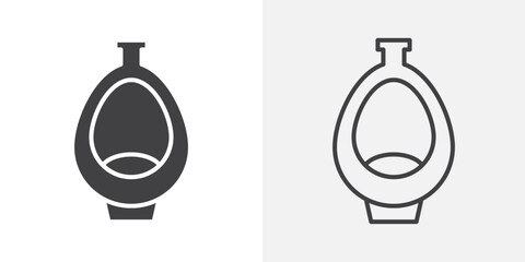 Urinal icon vector set. Black and white.