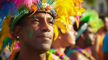 Frevo dancers at the street carnival in Brazil