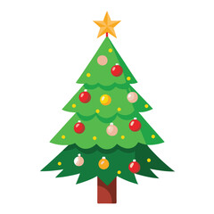 Christmas Tree Vector Illustration Perfect for Holiday Designs and Festive Decorations