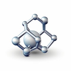 Fototapeta premium 3D metallic molecular structure.