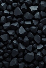 Obraz premium A seamless texture of numerous dark grey, irregularly shaped stones tightly packed together, creating a rough, abstract background