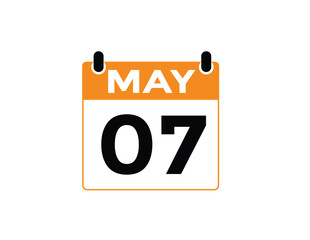  May 7 calendar icon Date Month calendar icon vector illustration
