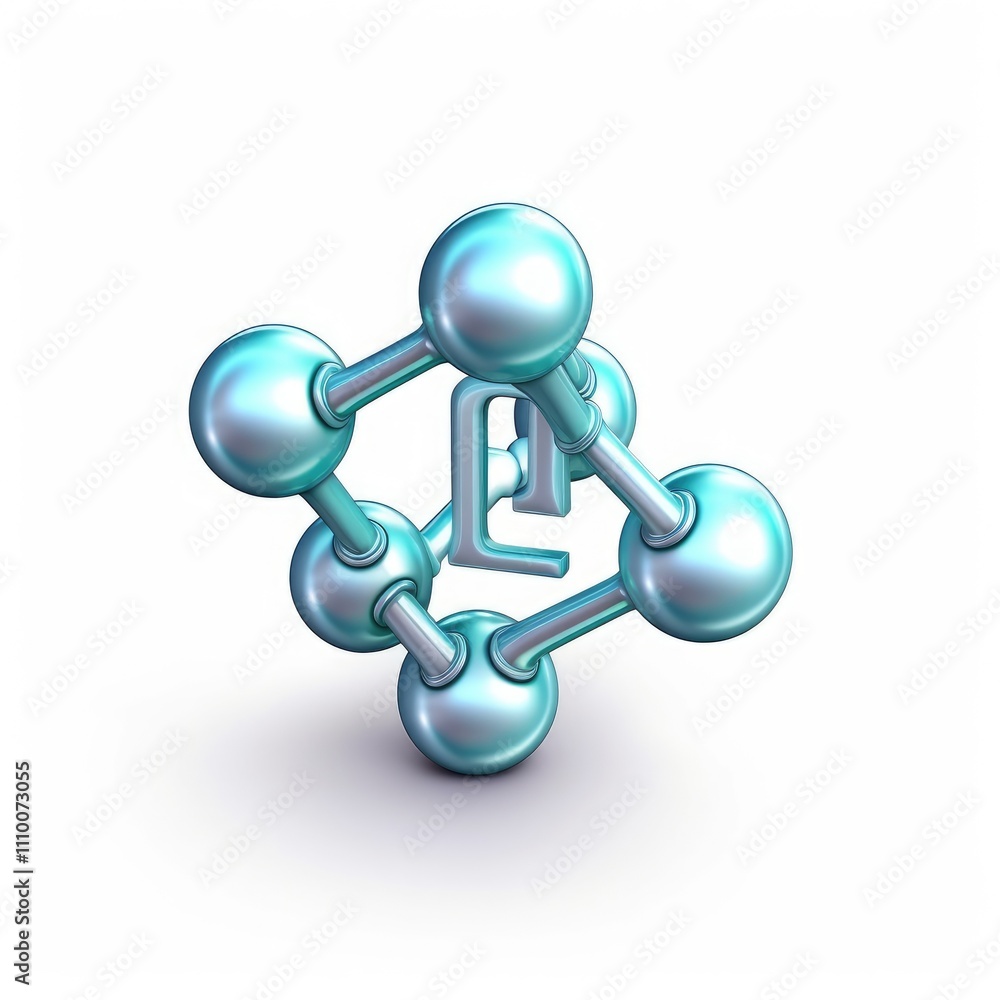 Poster abstract 3d model of molecule structure.