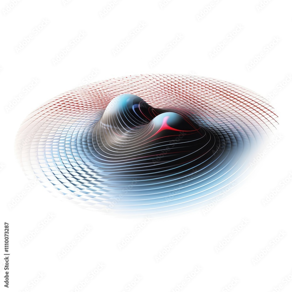 Poster abstract 3d rendering of two spheres.