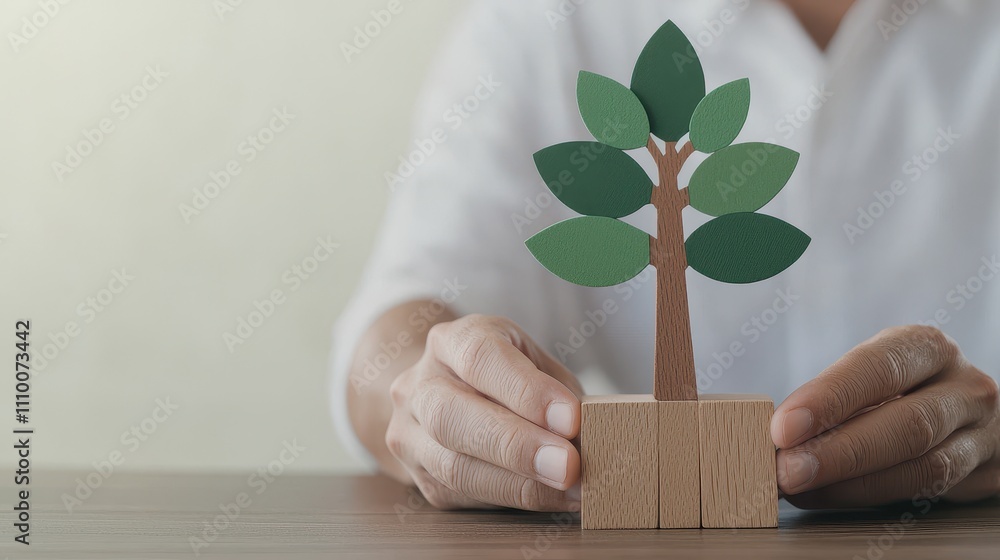 Poster business planning is the foundation of success, like a hand placing each building block with precisi
