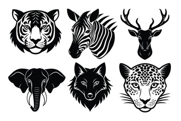 Animal head vector  background white