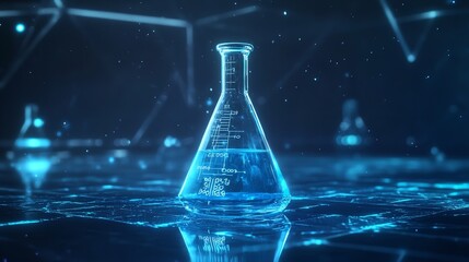 Abstract Chemistry Laboratory Tube. Low Poly Lab Research Model