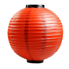 Vibrant Red Lantern, Circular Paper Design, Radiant Glow, Oriental Festive Ambiance, Traditional Aesthetic Isolated on white background or PNG