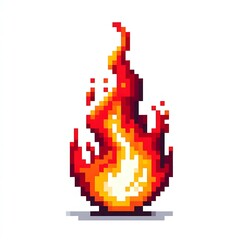 Fototapeta premium Pixel art representation of a flame.