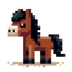 Pixel art representation of a cartoon horse.