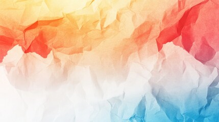 Fototapeta premium Abstract crumpled paper texture in warm and cool tones.