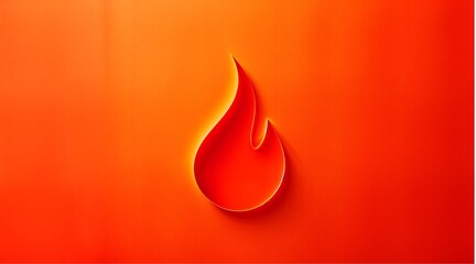 Christmas background - a minimalistic image with a bold orange-red background featuring a flame silhouette cut-out - 1
