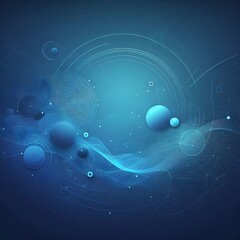 Abstract blue digital design with circular elements.