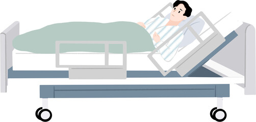 a patient on a hospital bed