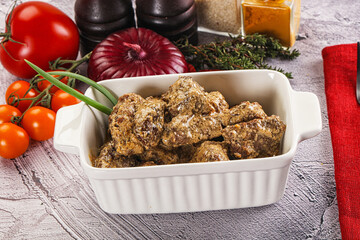 Beef liver with cream sauce