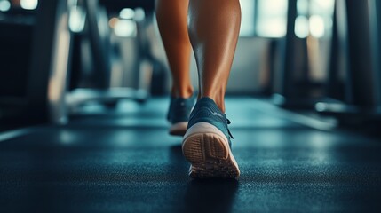 Close-up Of Woman's Legs Running On Treadmill