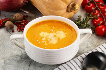 Vegetarian Pumpkin soup with spices