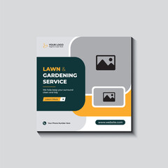 Lawn service social media post design template