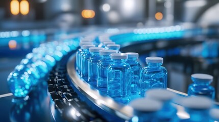 Obraz premium Bottles on a Conveyor Belt