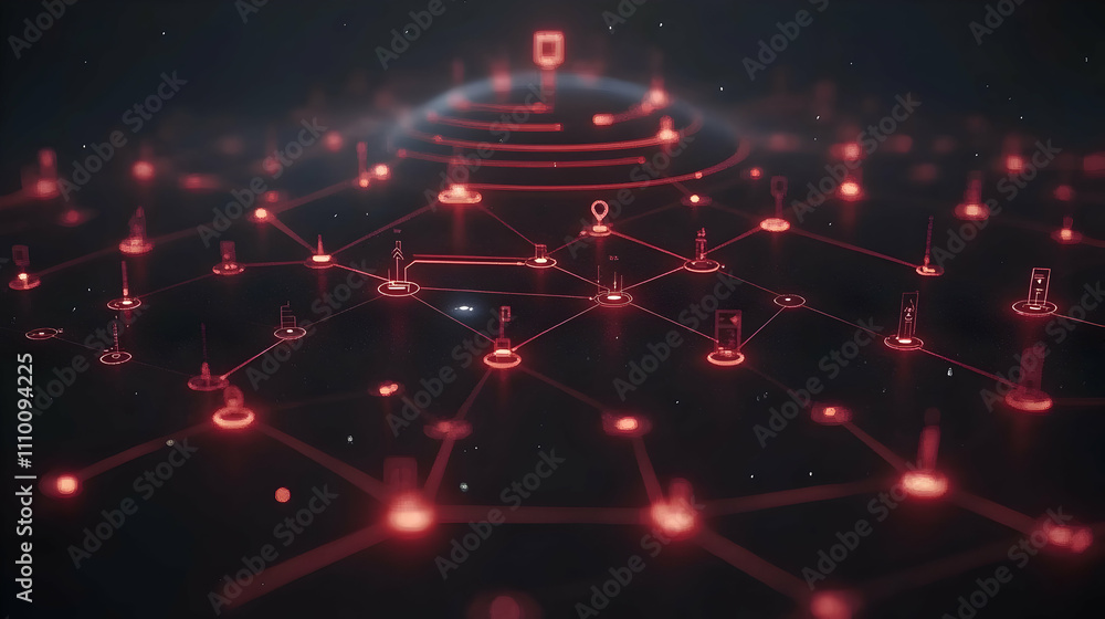 Aufkleber abstract network connection visualization.