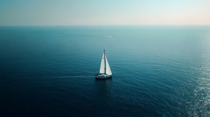 Fototapeta premium Baltic Sea aerial view showcasing vast expanse of water and distant coastline, symbolizing natural beauty and serene landscapes.