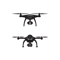 remote control aircraft drone camera shoot icon silhouette vector art flat design outline