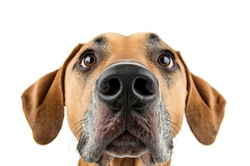 Obraz premium Regal Companion: Close-Up Portrait of a Great Dane on a Pristine White Background