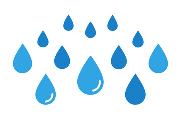 Rain drops or water splashes | isolated vector silhouette illustration on white background