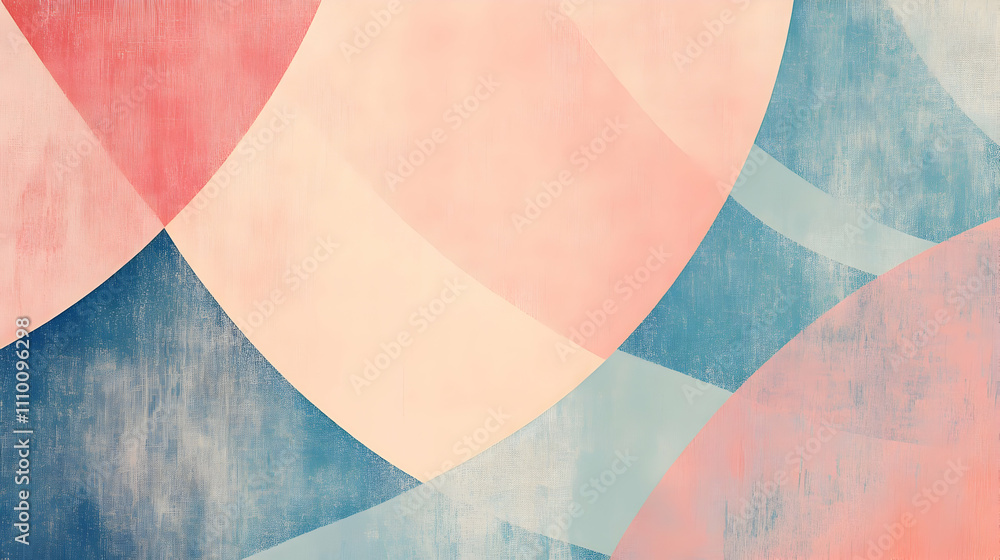 Poster abstract design featuring soft curves and pastel colors, creating a soothing visual effect.