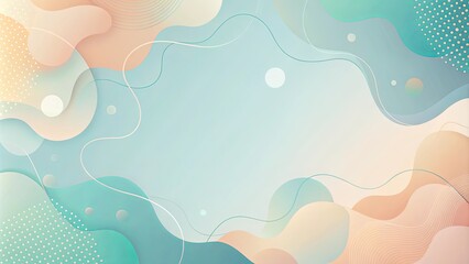Abstract Pastel Background with Flowing Shapes and Lines
