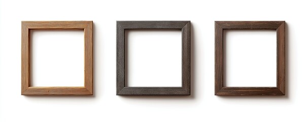 Elegant Wooden Picture Frames: Stylish Trio for Your Home Decor