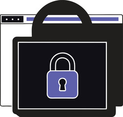 Lock and unlock icon on phone screen vector illustration