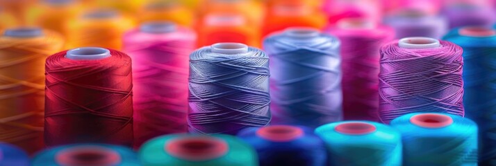 Colorful spools of thread