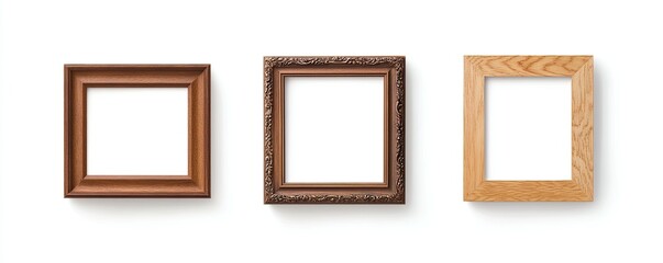 Elegant Wooden Picture Frames: Stylish Trio for Your Home Decor