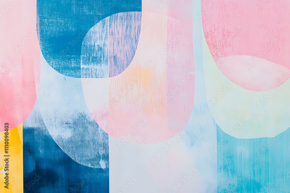 Aufkleber abstract artwork featuring soft colors and shapes, creating a soothing visual experience.