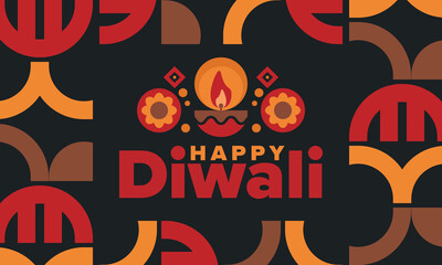Diwali. Festival of Lights. Oil lamp. Deepawali. Indian festival poster. Candle and lantern. Happy holiday banner. Creative art template. Vector illustration