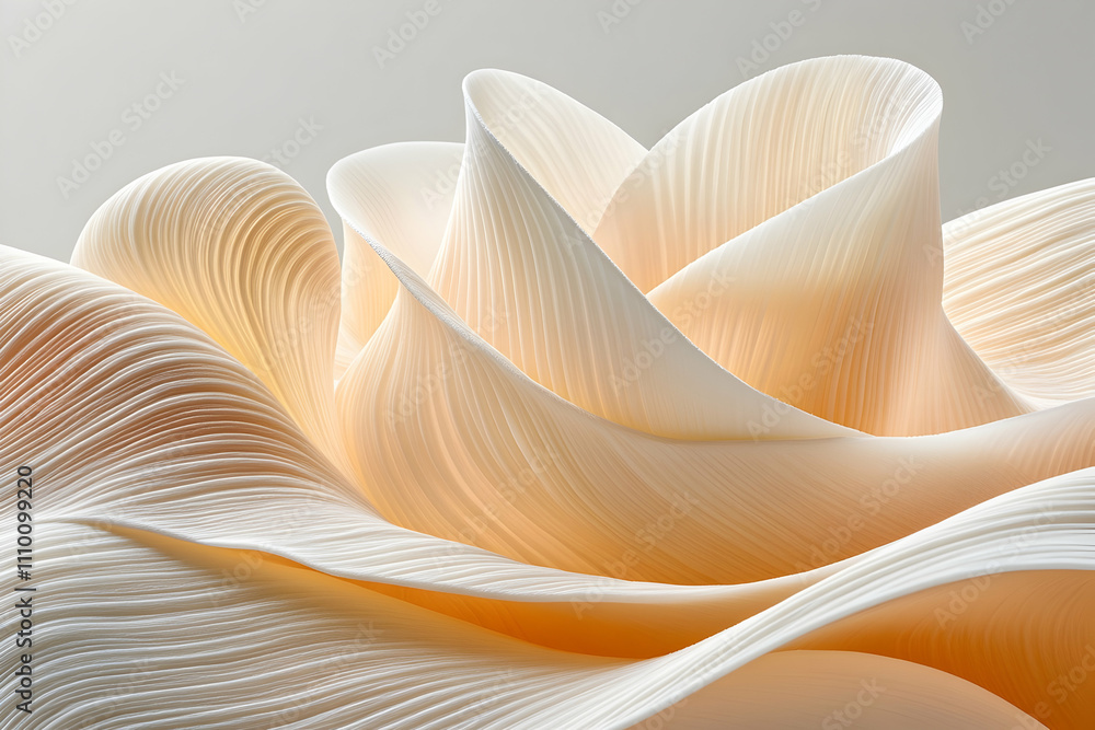 Aufkleber abstract swirling cream-colored forms, creating a dynamic and elegant visual.