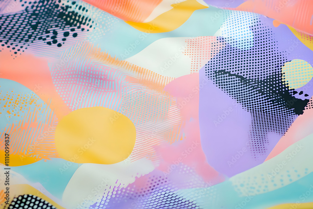 Poster abstract colorful pattern with shapes and textures for design purposes.