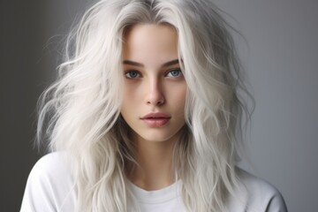 Naklejka premium Woman with long, white hair