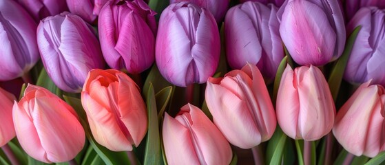 Obraz premium Pink tulips in bloom