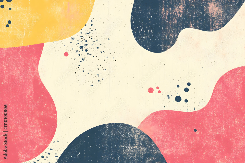 Poster abstract colorful shapes with a textured background, ideal for design and artistic projects.