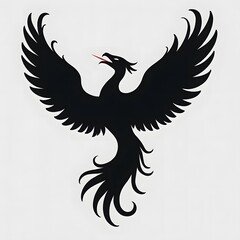 Fototapeta premium Majestic Silhouette of a Phoenix: A Symbol of Rebirth and Renewal